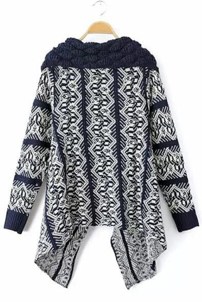 Romoti Giving Love Geometric Pattern Knitting Cardigan