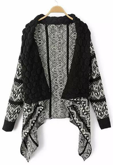 Romoti Giving Love Geometric Pattern Knitting Cardigan