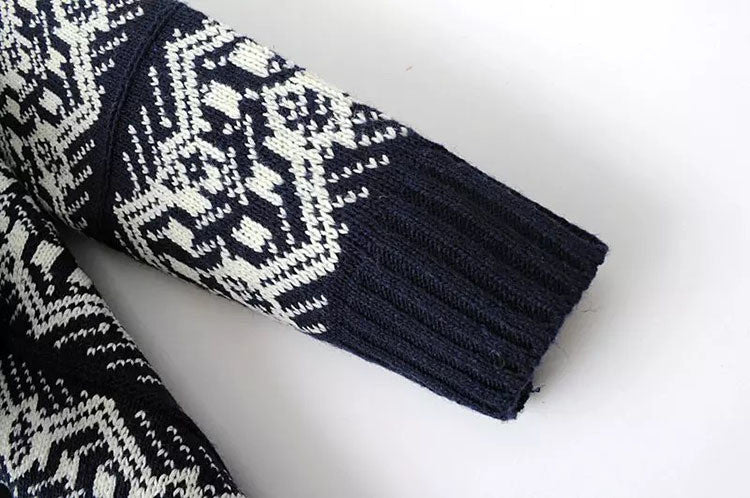 Romoti Giving Love Geometric Pattern Knitting Cardigan