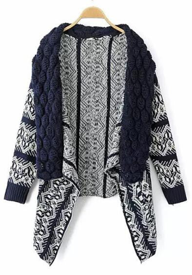 Romoti Giving Love Geometric Pattern Knitting Cardigan
