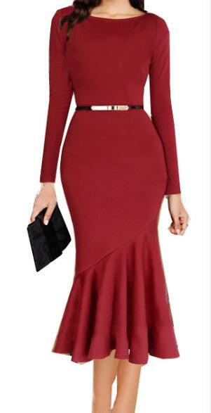 Romoti Good Feeling Fishtail Long Sleeve Dress