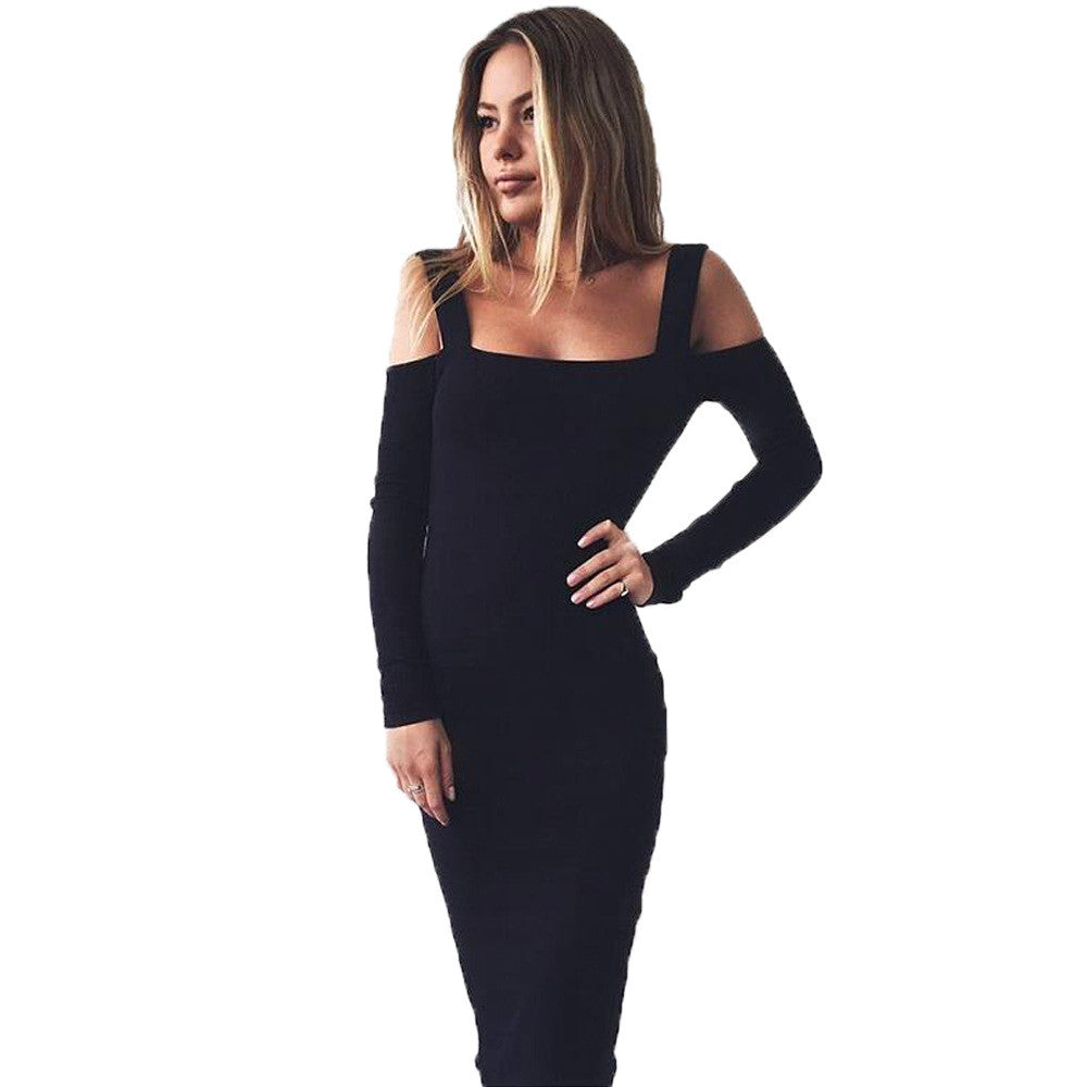 Romoti Got It Off The Shoulder Long Sleeve Dress