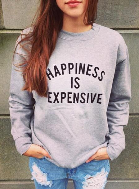 Romoti Gray Letter Print Sweatshirt