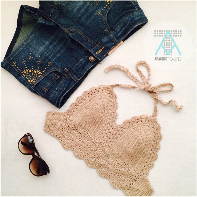 Romoti Halter Crochet Crop Top