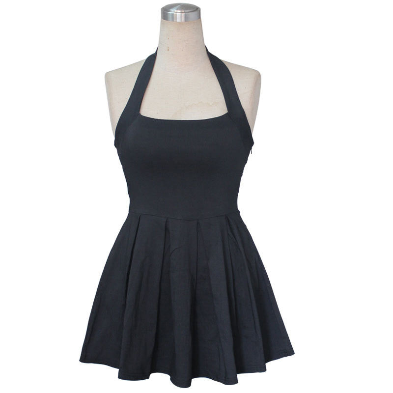 Romoti Halter Neck Ruffle A Line Dress