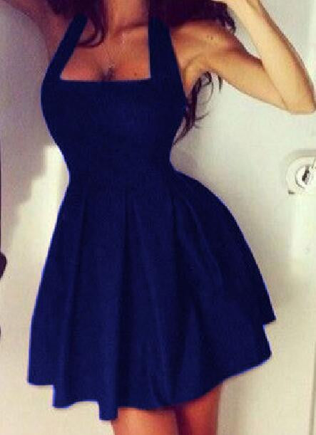 Romoti Halter Neck Ruffle A Line Dress