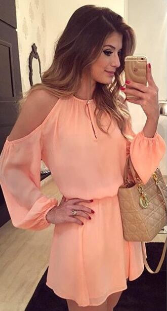 Romoti Have A Good Time Chiffon Long Sleeve Dress