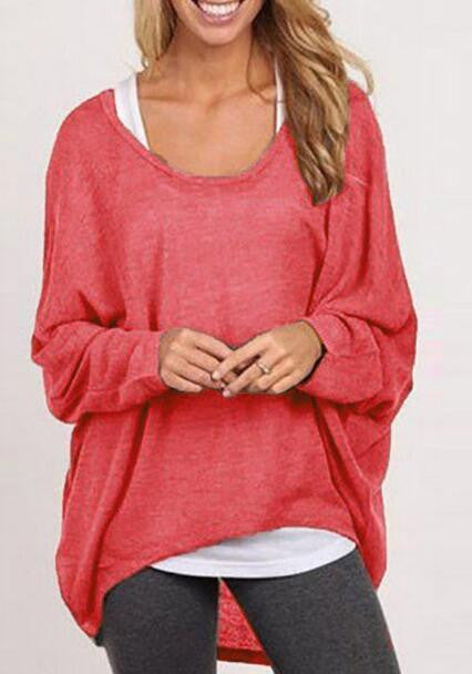 Romoti Have Fun Knit Round Neck Oversized Top
