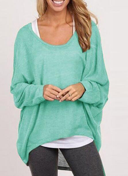 Romoti Have Fun Knit Round Neck Oversized Top