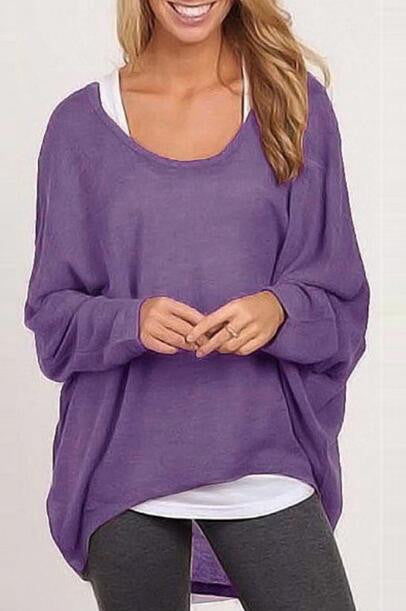 Romoti Have Fun Knit Round Neck Oversized Top