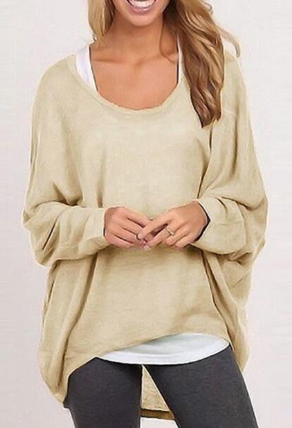 Romoti Have Fun Knit Round Neck Oversized Top