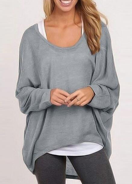 Romoti Have Fun Knit Round Neck Oversized Top