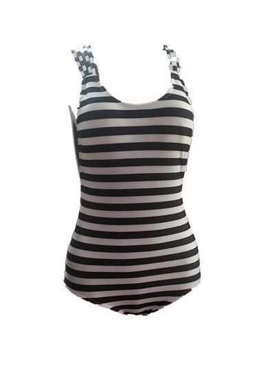 Romoti Haven Stripe Printing One-piece Cross Back Swimsuit