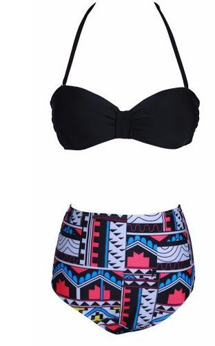 Romoti High Waist Halter Bikini Set