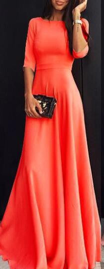 Romoti High Waist Scallop Hem Maxi Dress