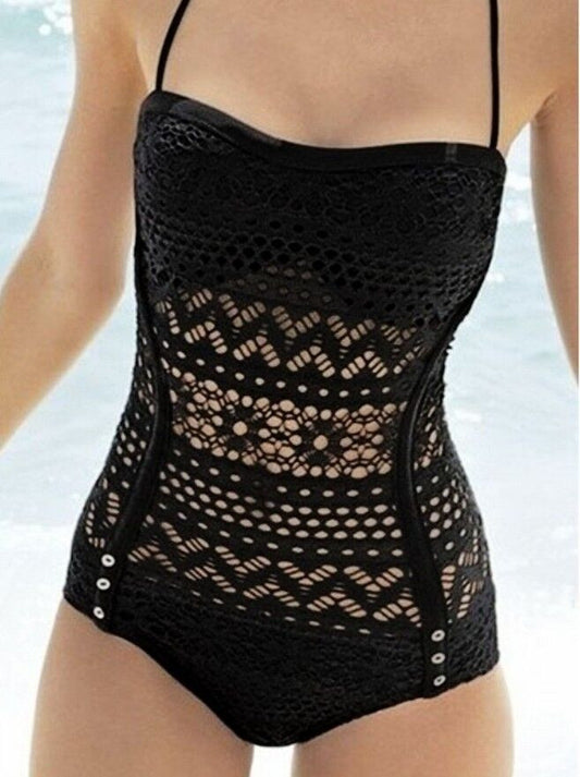 Romoti Hollow Out Halter Swimsuit