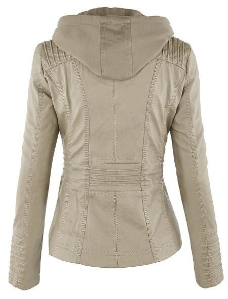 Romoti Love Youself PU Hooded Jacket