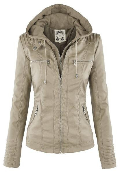 Romoti Love Youself PU Hooded Jacket