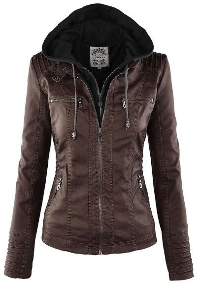 Romoti Love Youself PU Hooded Jacket
