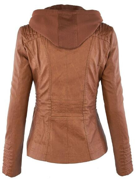 Romoti Love Youself PU Hooded Jacket