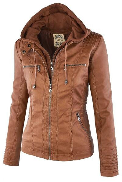 Romoti Love Youself PU Hooded Jacket