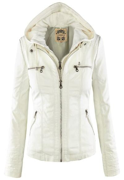 Romoti Love Youself PU Hooded Jacket