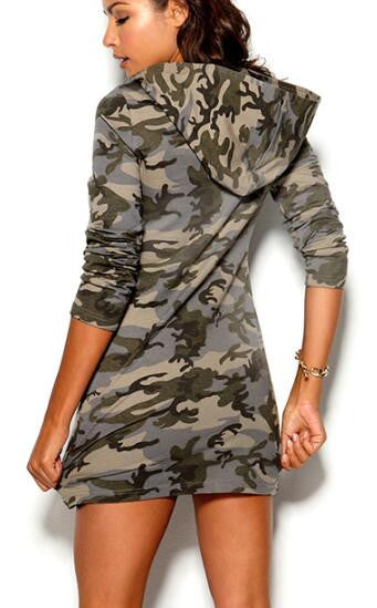 Romoti My Day Of Camouflage Hooded Dress