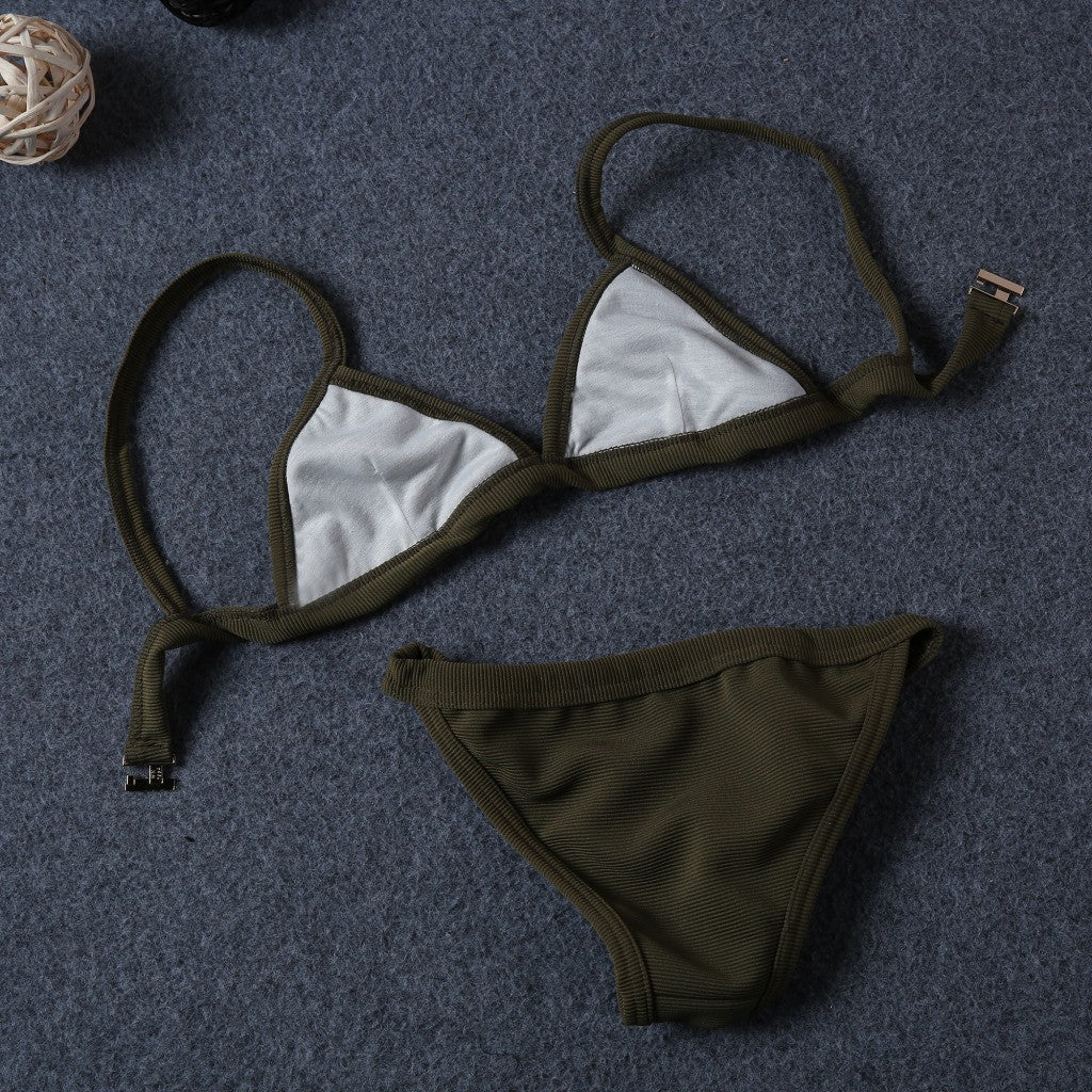 Romoti Navy Green Bikini Set
