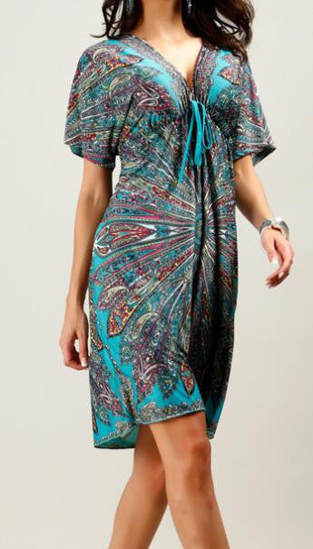 Romoti See You Tonight Floral Plunging Neck Open Back Dress