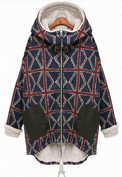 Geometric Patterns Hooded Coat