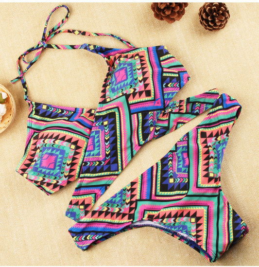 Romoti Something About Retro Front Cross Bikini Set