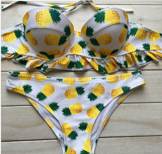 Romoti Summer Morning Pineapple Neck Bikini Set