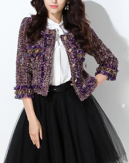Romoti Surprise In Fall Tassel Tweed Jacket