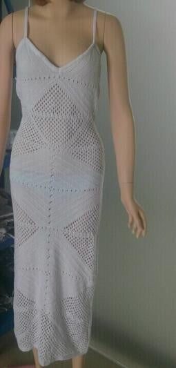Romoti You Are Here Crochet Hollow Out Long Dress