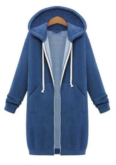 Zipper Hooded Coat