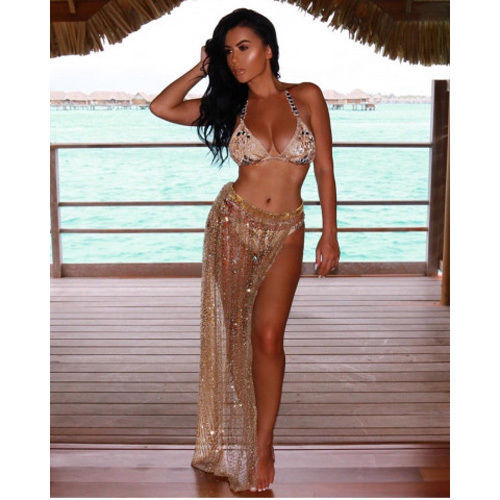 Sequins Slit Skirt