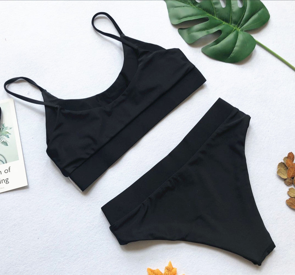 Sequins Splicing Bikini Set