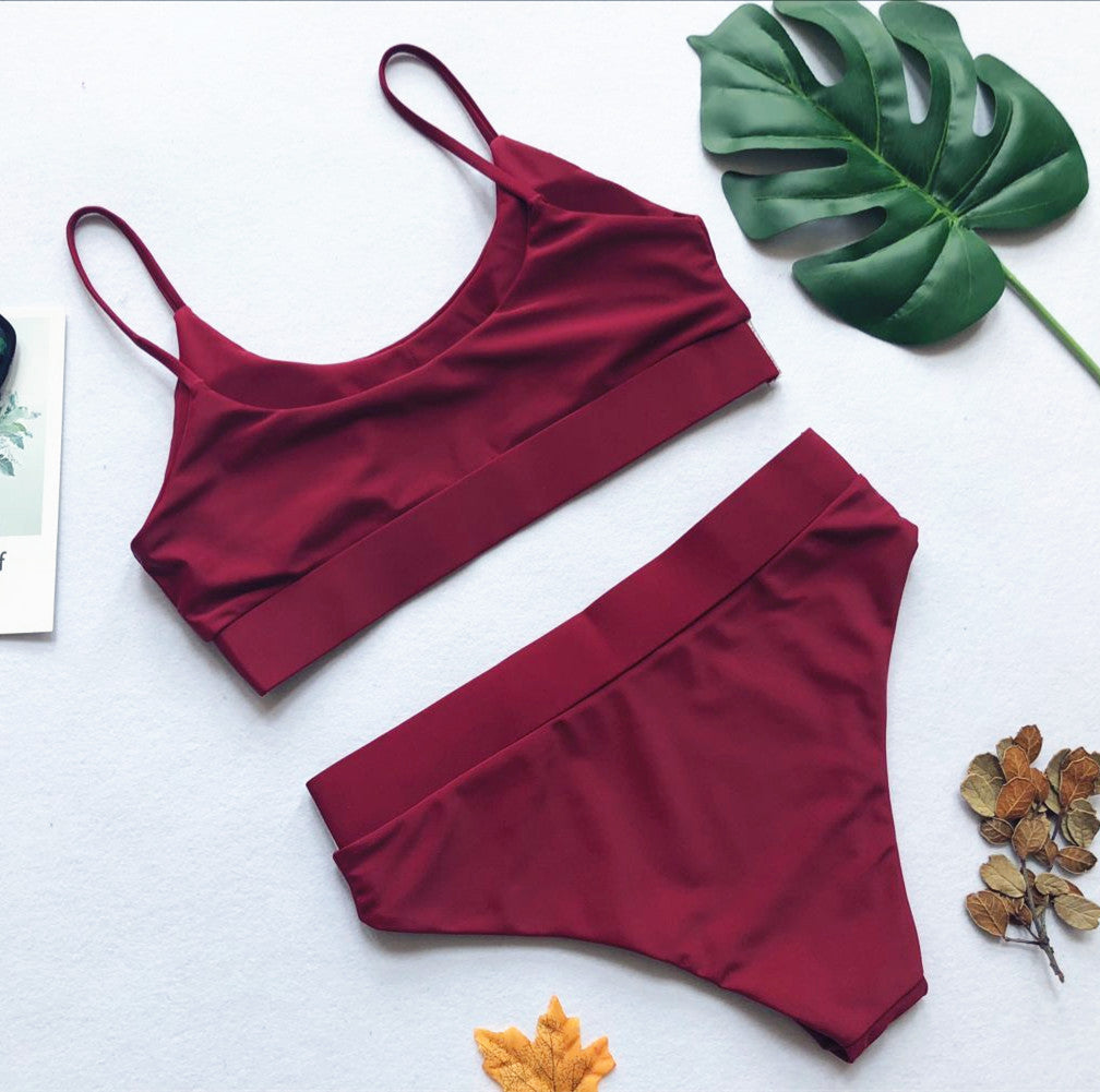 Sequins Splicing Bikini Set