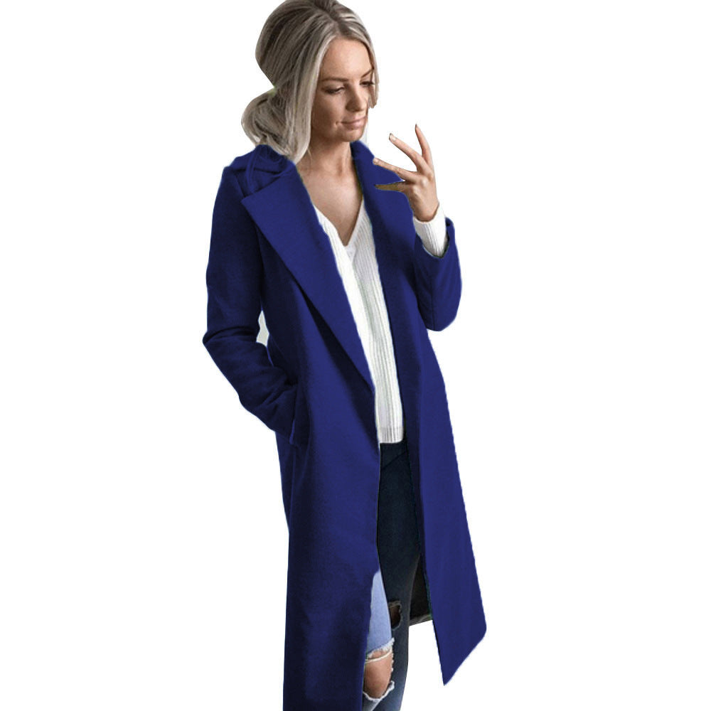 Solid Color Lapel Coat