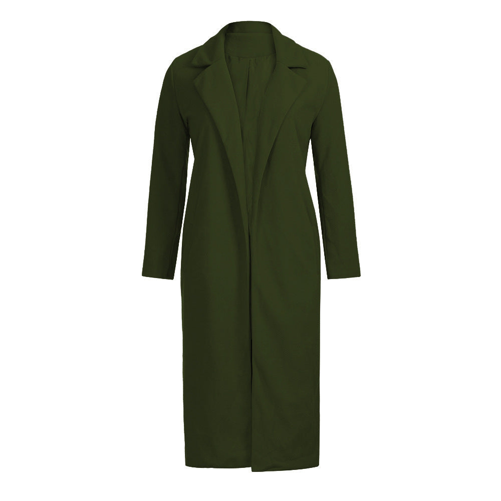 Solid Color Lapel Coat