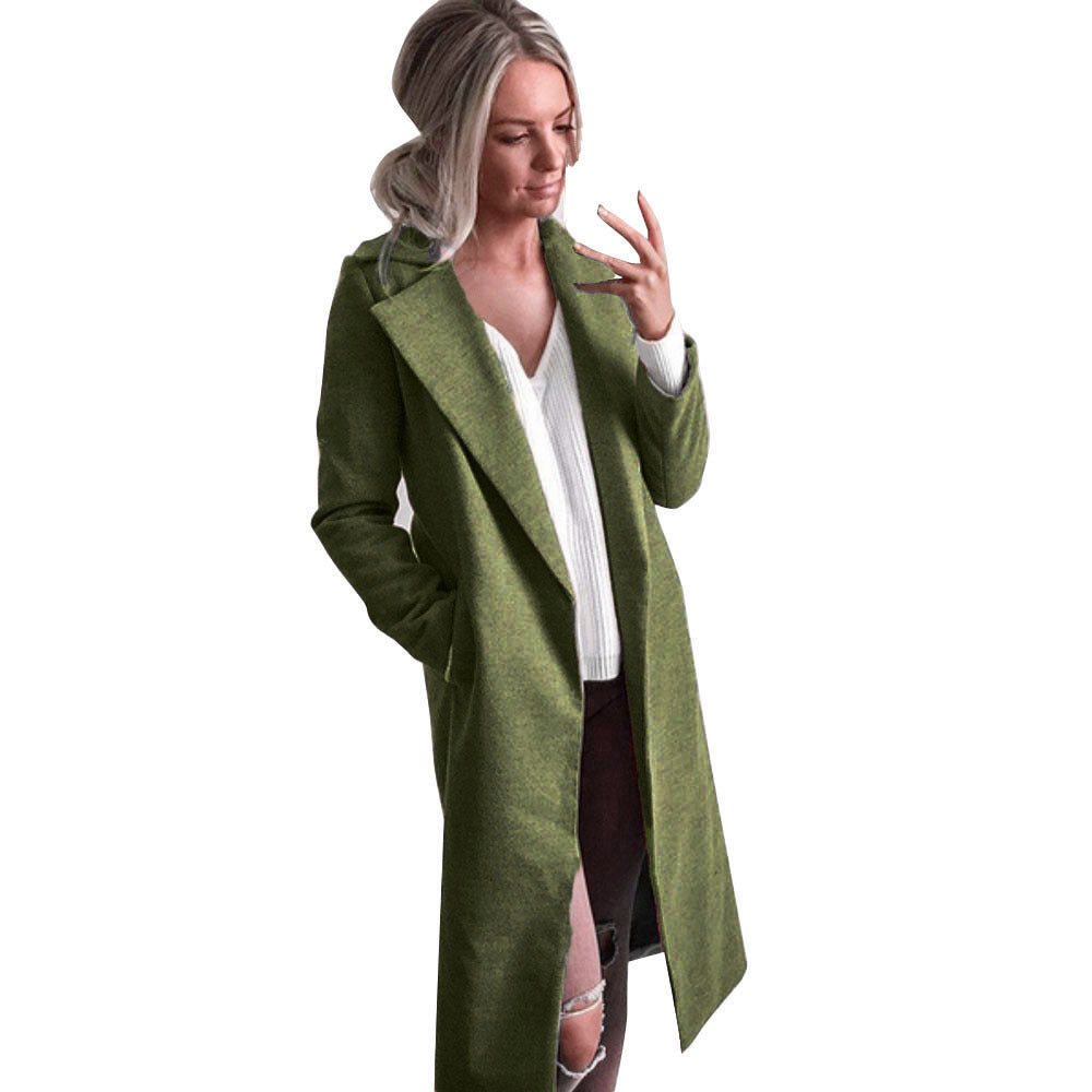 Solid Color Lapel Coat