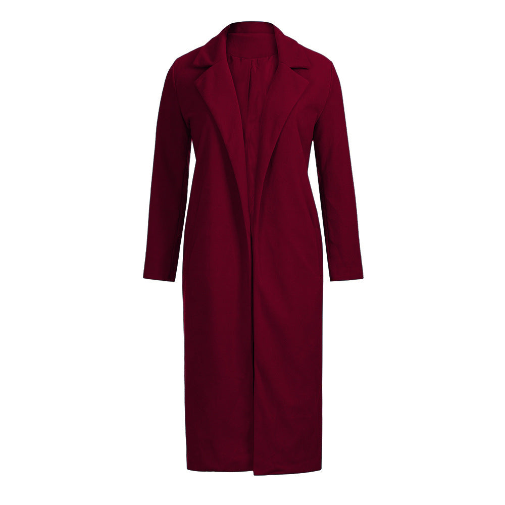Solid Color Lapel Coat