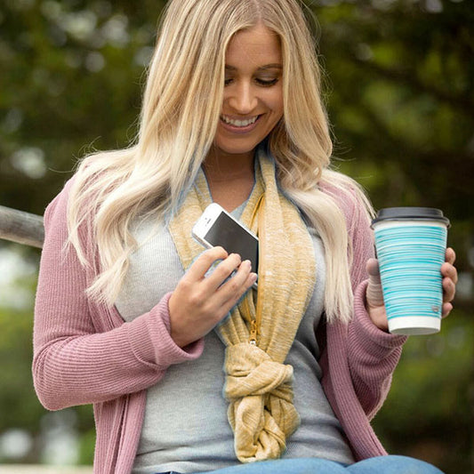 Storage Zipper Pocket Scarf