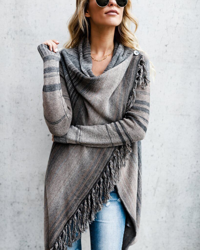Tassel Knit Coat