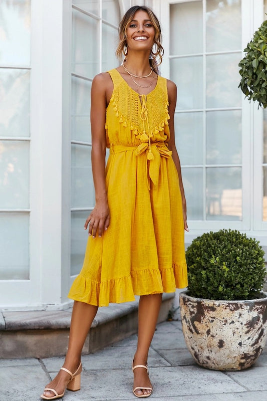 Tassels Sleeveless Dress