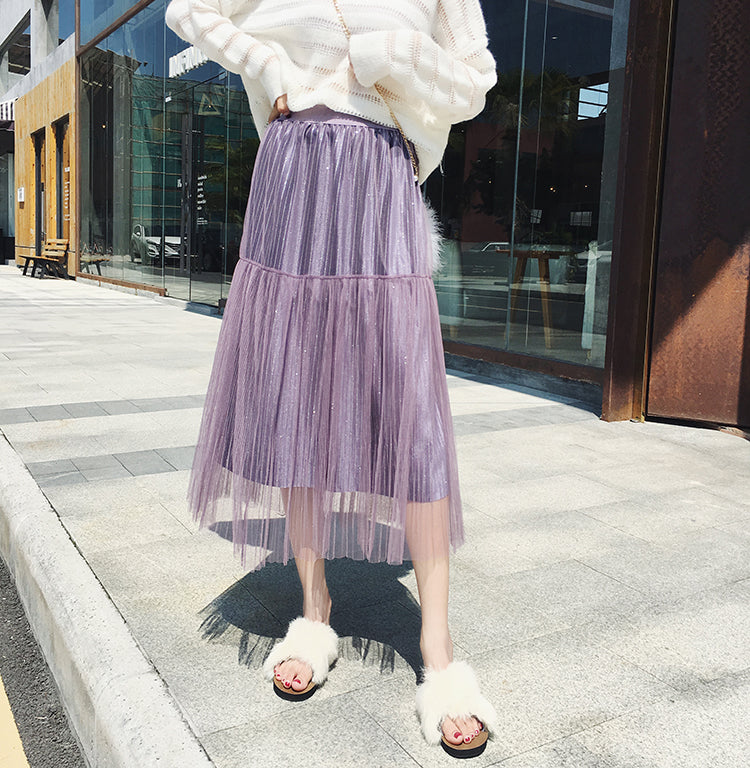 Tulle Suede Skirt