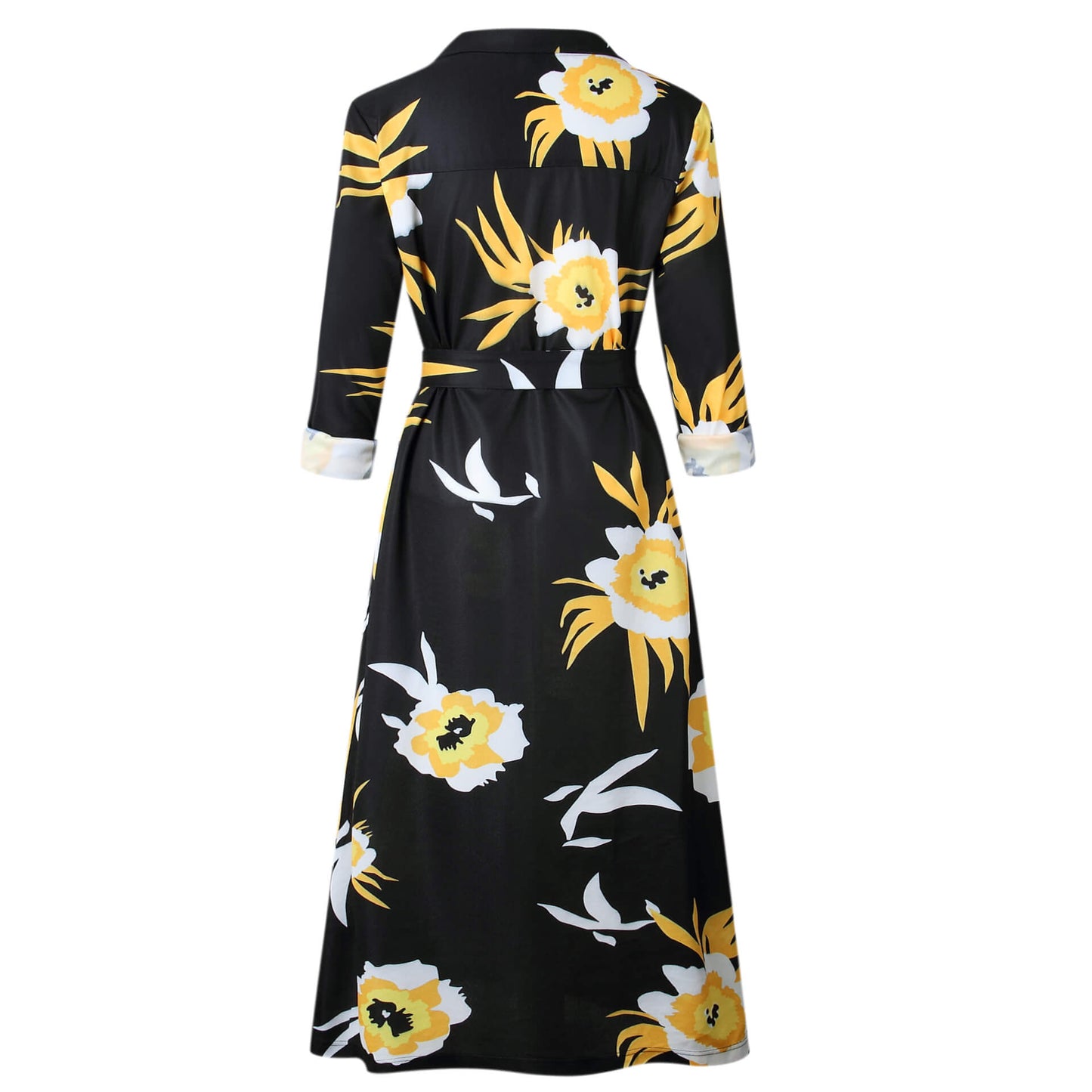 V Neck Pockets Dress