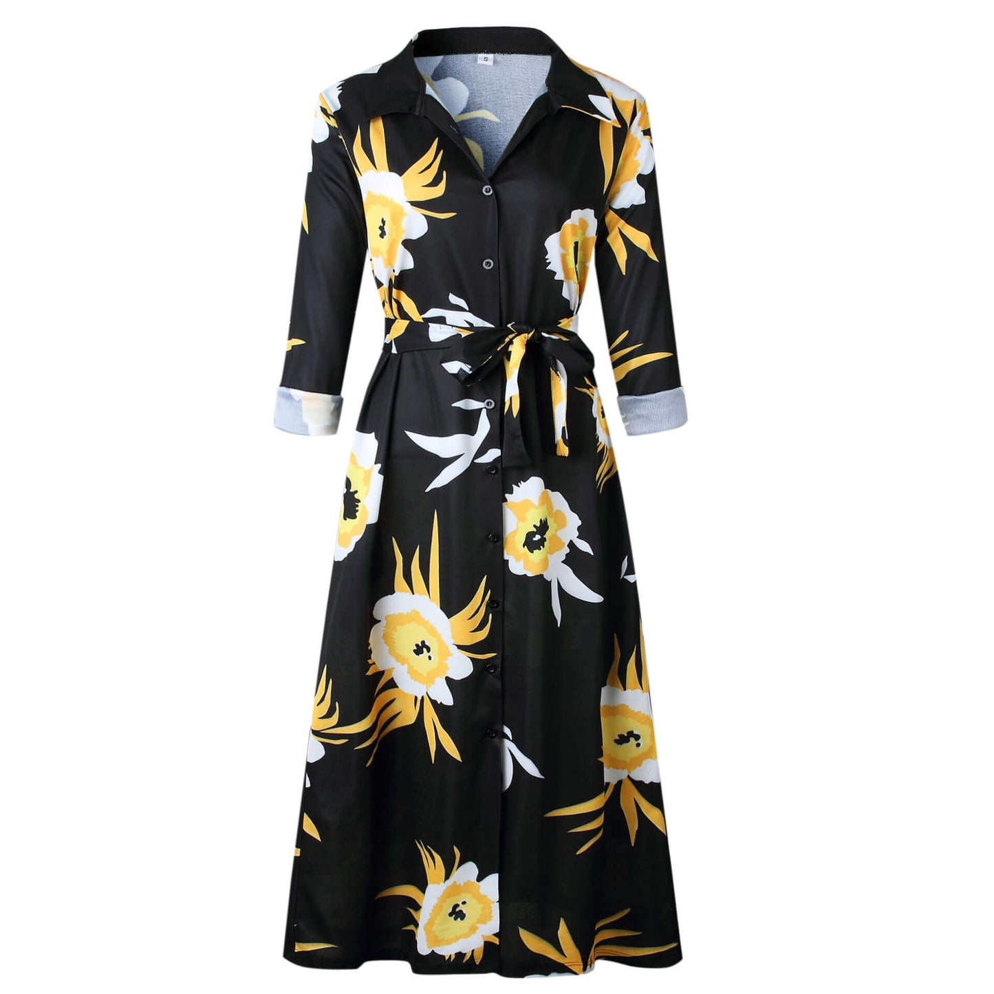 V Neck Pockets Dress