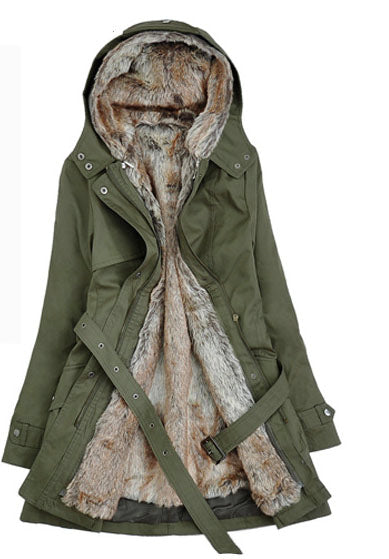Velvet Hooded Coat