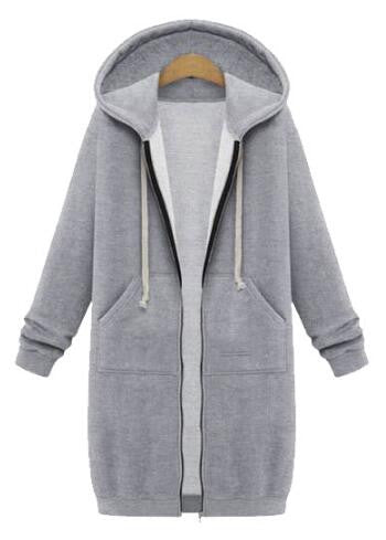Zipper Hooded Coat